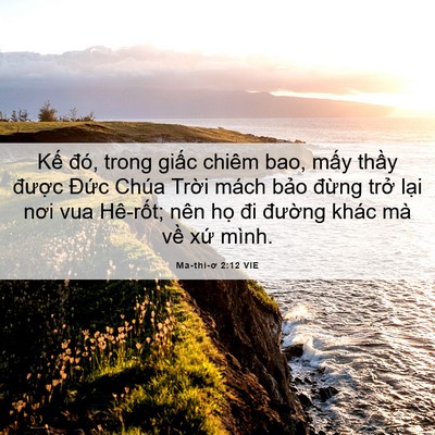 Picture 06 - Ma-thi-ơ 2:12 VIE - Kế đó, trong giấc chiêm bao, mấy thầy - Bible Verse Picture