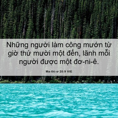 Picture 06 - Ma-thi-ơ 20:9 VIE - Những người làm công mướn từ giờ - Bible Verse Picture