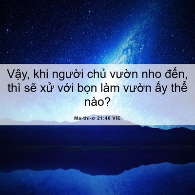 Picture 06 - Ma-thi-ơ 21:40 VIE - Vậy, khi người chủ vườn nho đến, - Bible Verse Picture