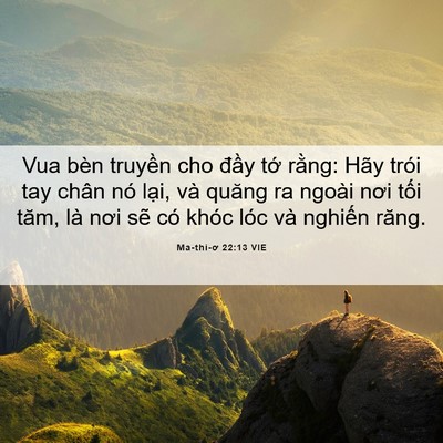 Picture 06 - Ma-thi-ơ 22:13 VIE - Vua bèn truyền cho đầy tớ rằng: Hãy - Bible Verse Picture