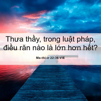 Picture 06 - Ma-thi-ơ 22:36 VIE - Thưa thầy, trong luật pháp, điều răn - Bible Verse Picture