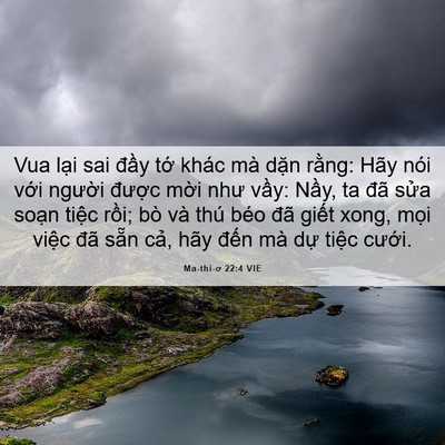 Picture 06 - Ma-thi-ơ 22:4 VIE - Vua lại sai đầy tớ khác mà dặn rằng: - Bible Verse Picture