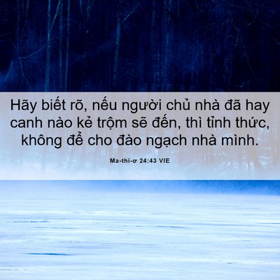 Picture 06 - Ma-thi-ơ 24:43 VIE - Hãy biết rõ, nếu người chủ nhà đã - Bible Verse Picture