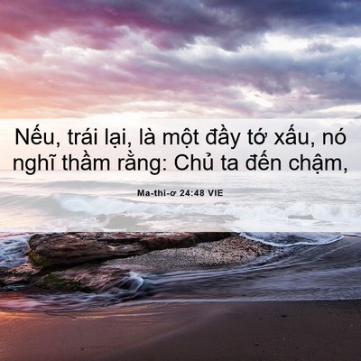 Picture 06 - Ma-thi-ơ 24:48 VIE - Nếu, trái lại, là một đầy tớ xấu, - Bible Verse Picture