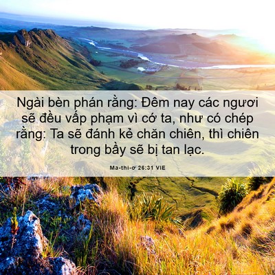 Picture 06 - Ma-thi-ơ 26:31 VIE - Ngài bèn phán rằng: Đêm nay các ngươi - Bible Verse Picture