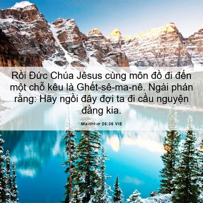 Picture 06 - Ma-thi-ơ 26:36 VIE - Rồi Đức Chúa Jêsus cùng môn đồ đi - Bible Verse Picture