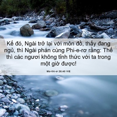 Picture 06 - Ma-thi-ơ 26:40 VIE - Kế đó, Ngài trở lại với môn đồ, - Bible Verse Picture
