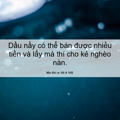 Picture 06 - Ma-thi-ơ 26:9 VIE - Dầu nầy có thể bán được nhiều - Bible Verse Picture