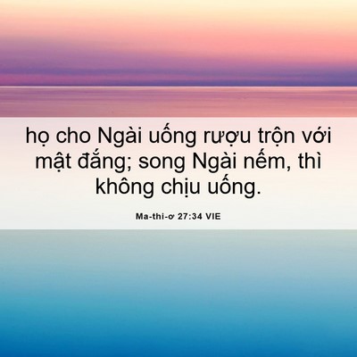 Picture 06 - Ma-thi-ơ 27:34 VIE - họ cho Ngài uống rượu trộn với mật - Bible Verse Picture