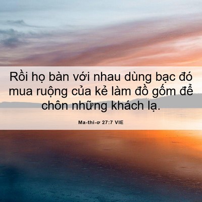 Picture 06 - Ma-thi-ơ 27:7 VIE - Rồi họ bàn với nhau dùng bạc đó mua - Bible Verse Picture