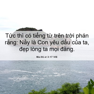 Picture 06 - Ma-thi-ơ 3:17 VIE - Tức thì có tiếng từ trên trời phán - Bible Verse Picture