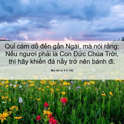 Picture 06 - Ma-thi-ơ 4:3 VIE - Quỉ cám dỗ đến gần Ngài, mà nói - Bible Verse Picture