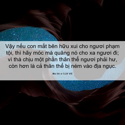 Picture 06 - Ma-thi-ơ 5:29 VIE - Vậy nếu con mắt bên hữu xui cho ngươi - Bible Verse Picture