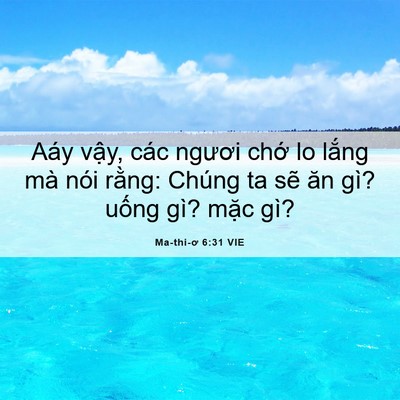 Picture 06 - Ma-thi-ơ 6:31 VIE - Aáy vậy, các ngươi chớ lo lắng mà nói - Bible Verse Picture