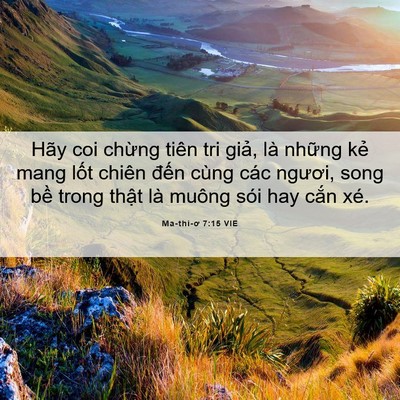 Picture 06 - Ma-thi-ơ 7:15 VIE - Hãy coi chừng tiên tri giả, là những - Bible Verse Picture