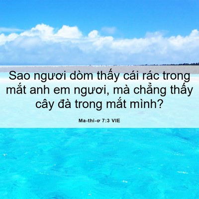 Picture 06 - Ma-thi-ơ 7:3 VIE - Sao ngươi dòm thấy cái rác trong mắt anh - Bible Verse Picture