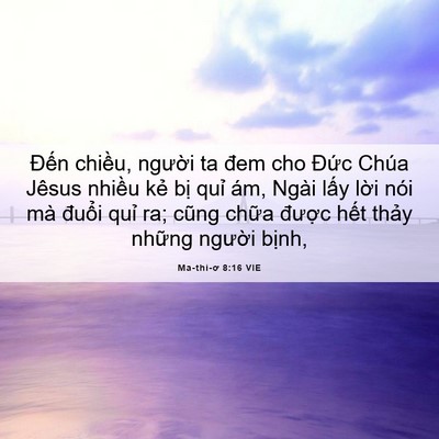 Picture 06 - Ma-thi-ơ 8:16 VIE - Đến chiều, người ta đem cho Đức Chúa - Bible Verse Picture