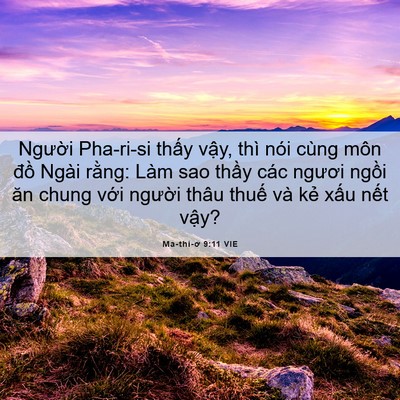 Picture 06 - Ma-thi-ơ 9:11 VIE - Người Pha-ri-si thấy vậy, thì nói cùng - Bible Verse Picture
