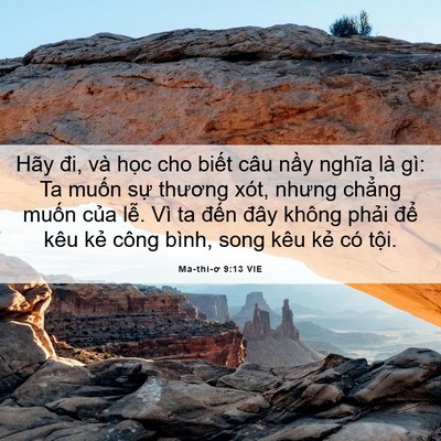Picture 06 - Ma-thi-ơ 9:13 VIE - Hãy đi, và học cho biết câu nầy nghĩa - Bible Verse Picture