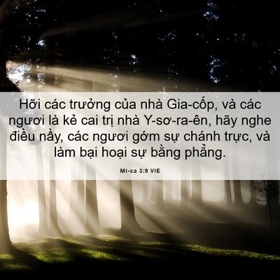 Picture 06 - Mi-ca 3:9 VIE - Hỡi các trưởng của nhà Gia-cốp, và - Bible Verse Picture