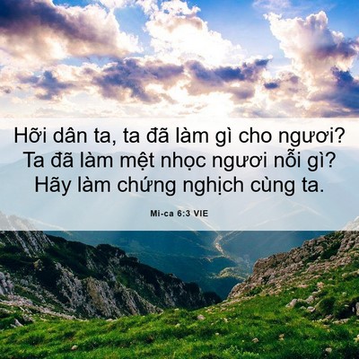 Picture 06 - Mi-ca 6:3 VIE - Hỡi dân ta, ta đã làm gì cho ngươi? Ta - Bible Verse Picture