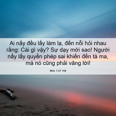 Picture 06 - Mác 1:27 VIE - Ai nấy đều lấy làm lạ, đến nỗi - Bible Verse Picture