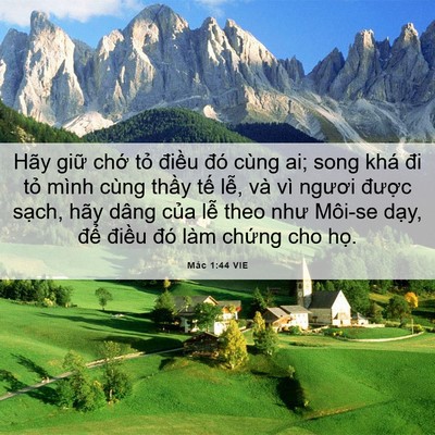 Picture 06 - Mác 1:44 VIE - Hãy giữ chớ tỏ điều đó cùng ai; song - Bible Verse Picture