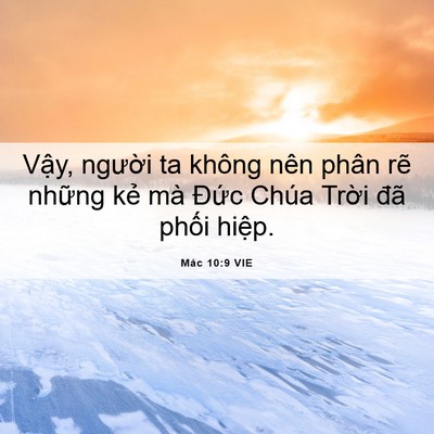 Picture 06 - Mác 10:9 VIE - Vậy, người ta không nên phân rẽ những - Bible Verse Picture