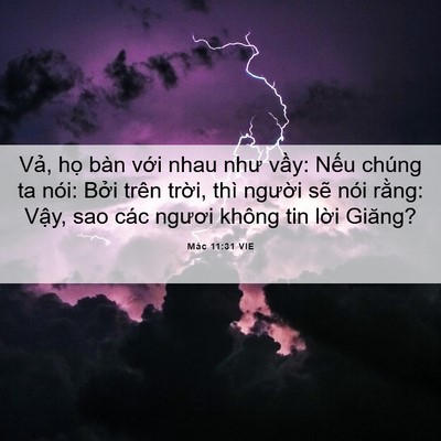Picture 06 - Mác 11:31 VIE - Vả, họ bàn với nhau như vầy: Nếu - Bible Verse Picture