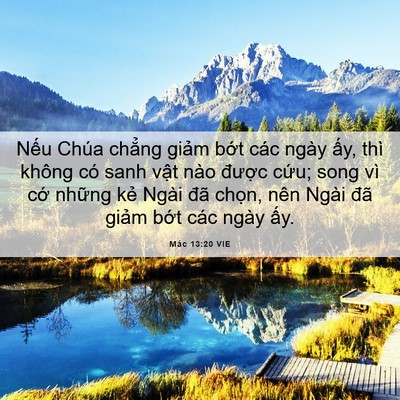 Picture 06 - Mác 13:20 VIE - Nếu Chúa chẳng giảm bớt các ngày ấy, - Bible Verse Picture