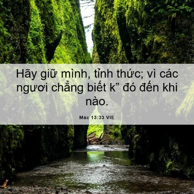 Picture 06 - Mác 13:33 VIE - Hãy giữ mình, tỉnh thức; vì các ngươi - Bible Verse Picture