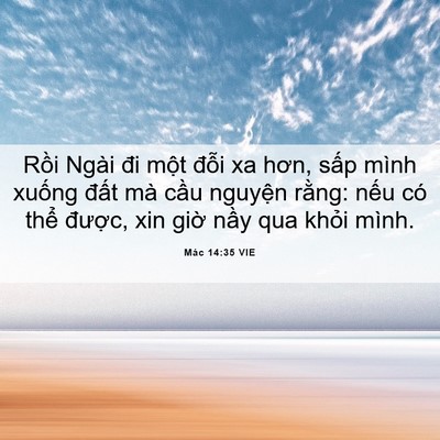 Picture 06 - Mác 14:35 VIE - Rồi Ngài đi một đỗi xa hơn, sấp mình - Bible Verse Picture