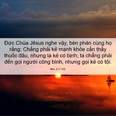 Picture 06 - Mác 2:17 VIE - Đức Chúa Jêsus nghe vậy, bèn phán cùng - Bible Verse Picture