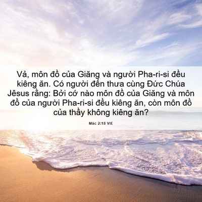 Picture 06 - Mác 2:18 VIE - Vả, môn đồ của Giăng và người - Bible Verse Picture