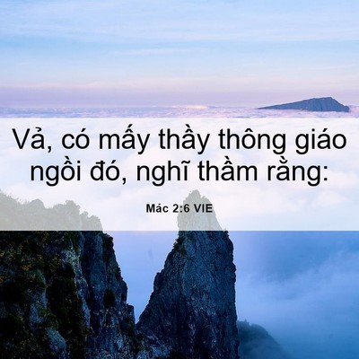 Picture 06 - Mác 2:6 VIE - Vả, có mấy thầy thông giáo ngồi đó, - Bible Verse Picture