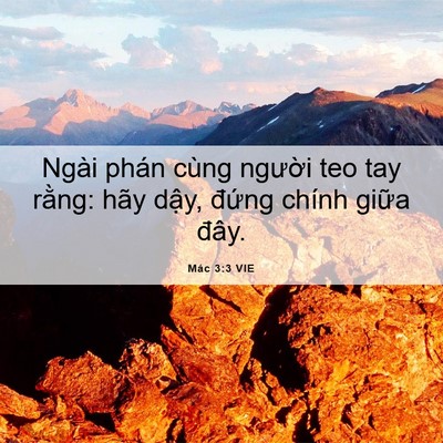 Picture 06 - Mác 3:3 VIE - Ngài phán cùng người teo tay rằng: hãy - Bible Verse Picture