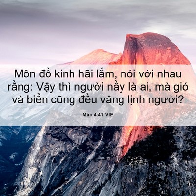Picture 06 - Mác 4:41 VIE - Môn đồ kinh hãi lắm, nói với nhau - Bible Verse Picture