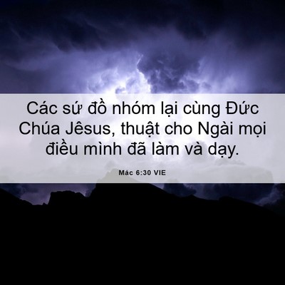 Picture 06 - Mác 6:30 VIE - Các sứ đồ nhóm lại cùng Đức Chúa - Bible Verse Picture