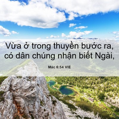 Picture 06 - Mác 6:54 VIE - Vừa ở trong thuyền bước ra, có dân - Bible Verse Picture