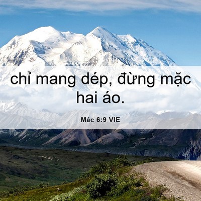 Picture 06 - Mác 6:9 VIE - chỉ mang dép, đừng mặc hai - Bible Verse Picture