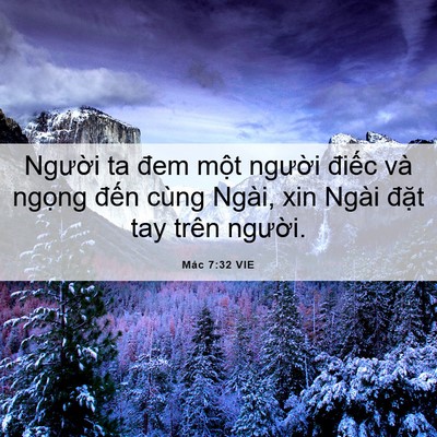 Picture 06 - Mác 7:32 VIE - Người ta đem một người điếc và - Bible Verse Picture