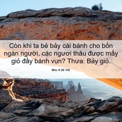 Picture 06 - Mác 8:20 VIE - Còn khi ta bẻ bảy cái bánh cho bốn ngàn - Bible Verse Picture