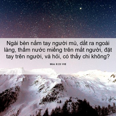 Picture 06 - Mác 8:23 VIE - Ngài bèn nắm tay người mù, dắt ra - Bible Verse Picture