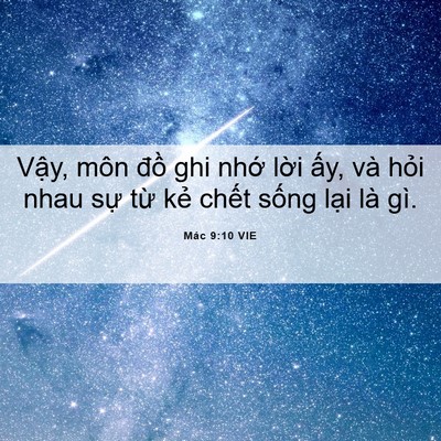 Picture 06 - Mác 9:10 VIE - Vậy, môn đồ ghi nhớ lời ấy, và hỏi - Bible Verse Picture