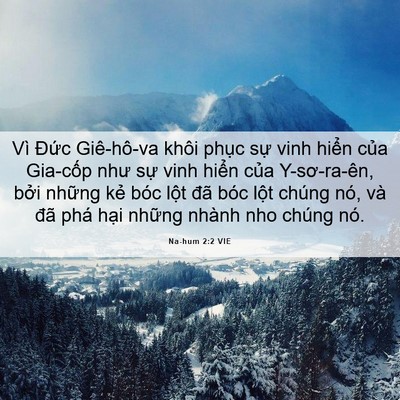 Picture 06 - Na-hum 2:2 VIE - Vì Đức Giê-hô-va khôi phục sự vinh - Bible Verse Picture