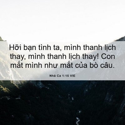 Picture 06 - Nhã Ca 1:15 VIE - Hỡi bạn tình ta, mình thanh lịch thay, - Bible Verse Picture