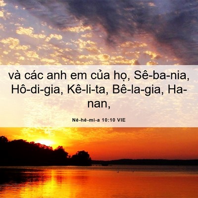 Picture 06 - Nê-hê-mi-a 10:10 VIE - và các anh em của họ, Sê-ba-nia, - Bible Verse Picture