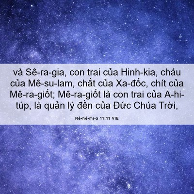 Picture 06 - Nê-hê-mi-a 11:11 VIE - và Sê-ra-gia, con trai của Hinh-kia, cháu - Bible Verse Picture