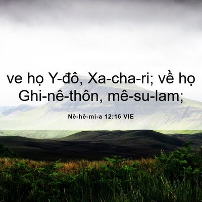 Picture 06 - Nê-hê-mi-a 12:16 VIE - ve họ Y-đô, Xa-cha-ri; về họ - Bible Verse Picture