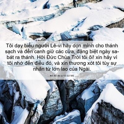 Picture 06 - Nê-hê-mi-a 13:22 VIE - Tôi dạy biểu người Lê-vi hãy dọn - Bible Verse Picture